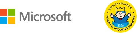 Logo dos parceiros da Go On: microsoft e hospital pequeno príncipe